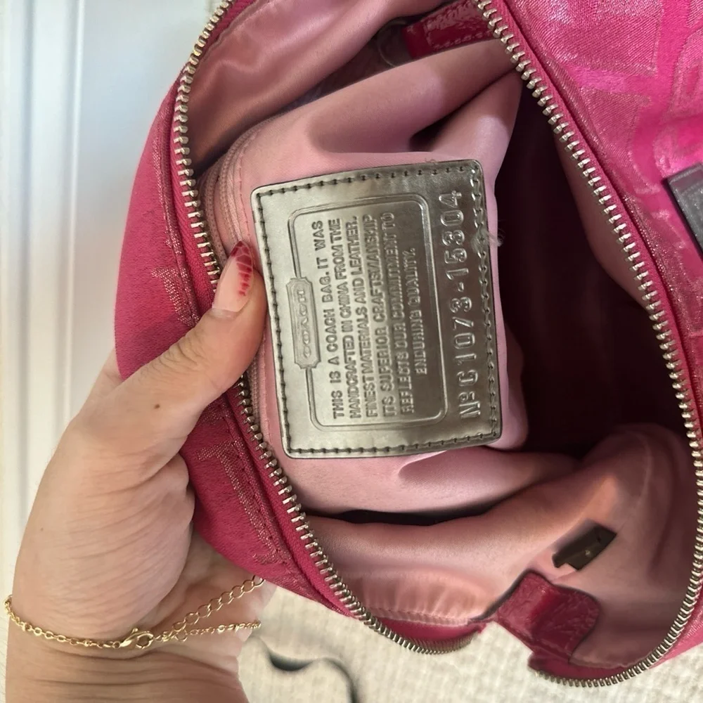 Glam Hot Pink Coach x Poppy Tote Purse - Picture 2 of 7